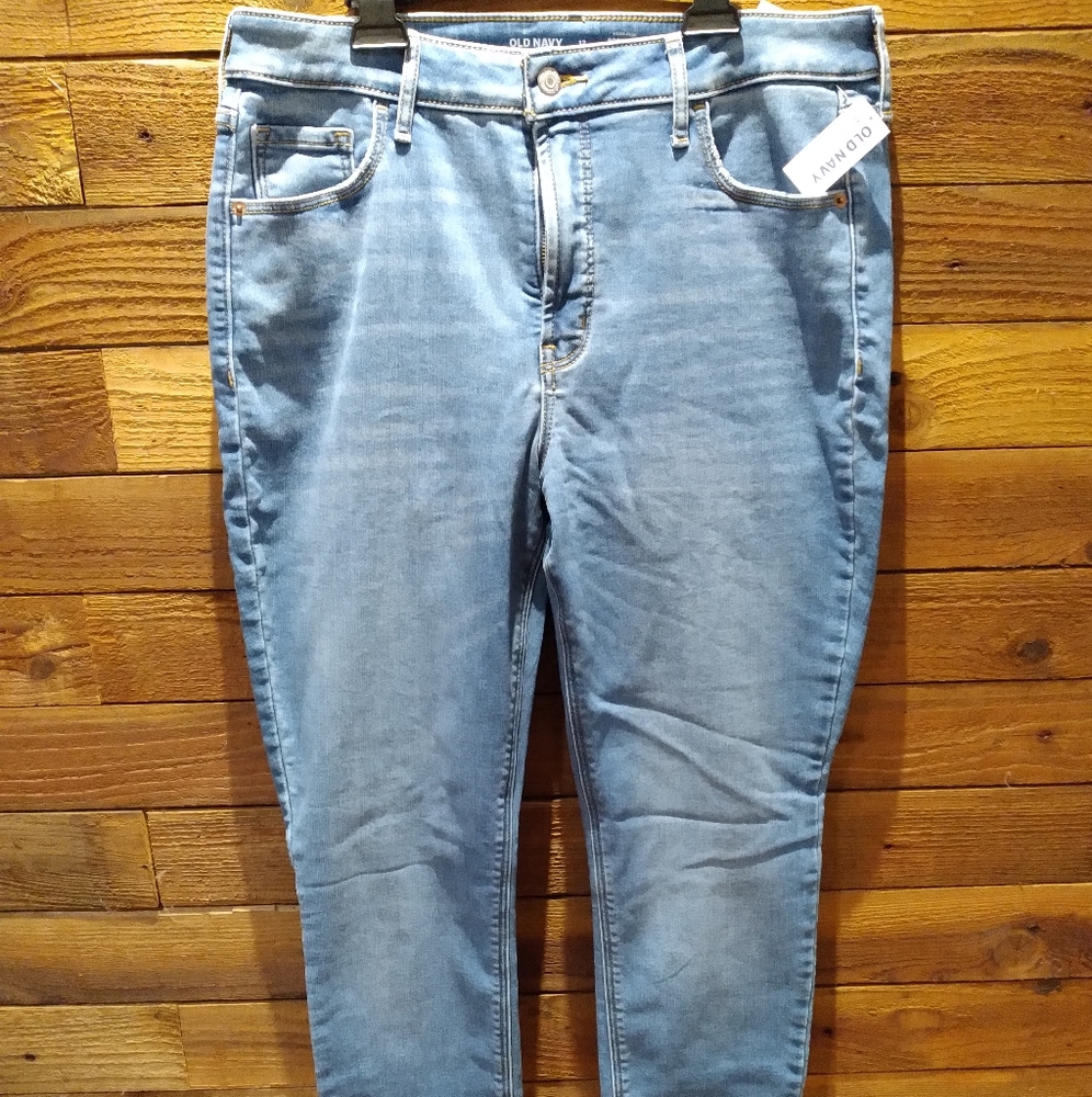 Old navy jwans womens ,size 12 blue rockstar super skinni high rise